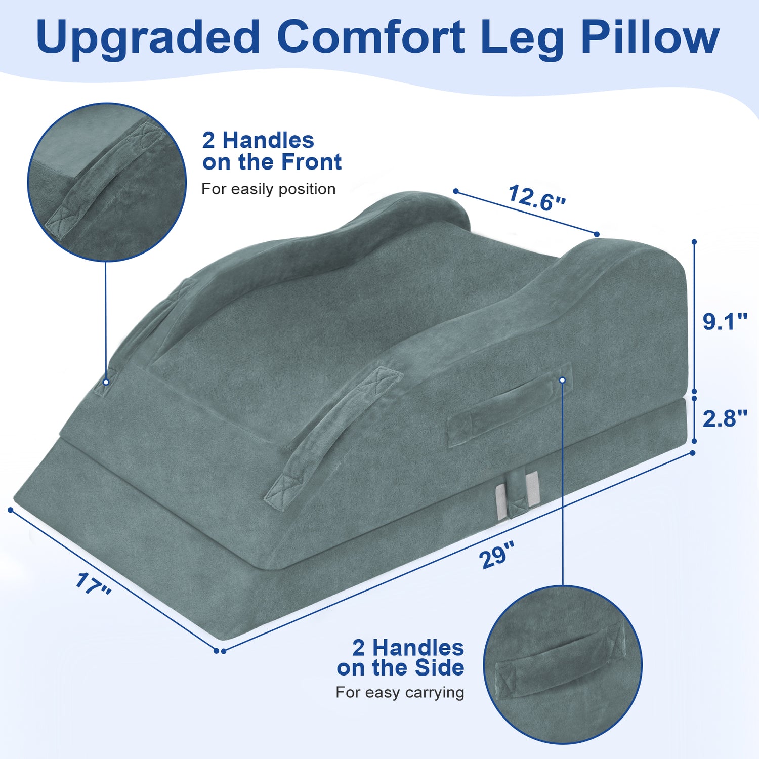KingPavonini Adjustable Leg Elevation Pillows for After Surgery with Ergonomic Curve (Double Leg)