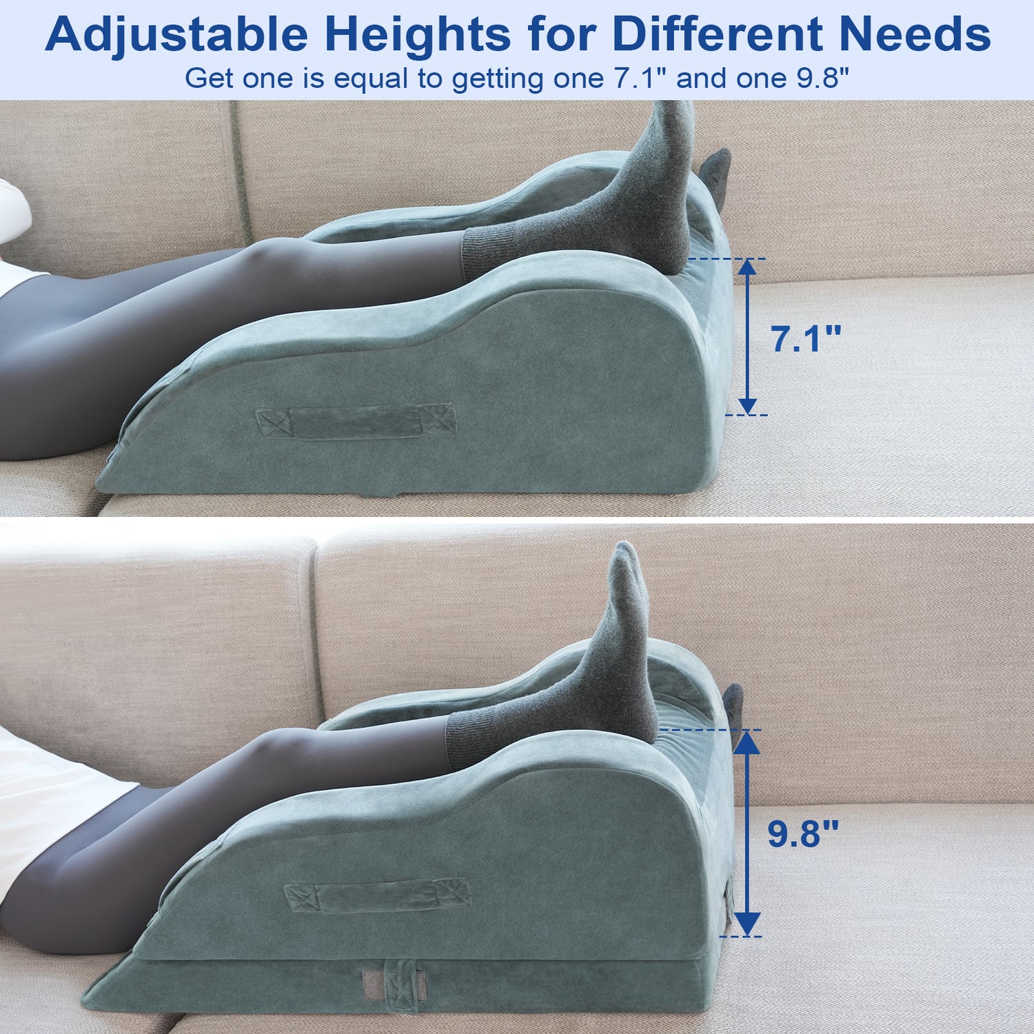 KingPavonini Adjustable Leg Elevation Pillows for After Surgery (Single Leg)