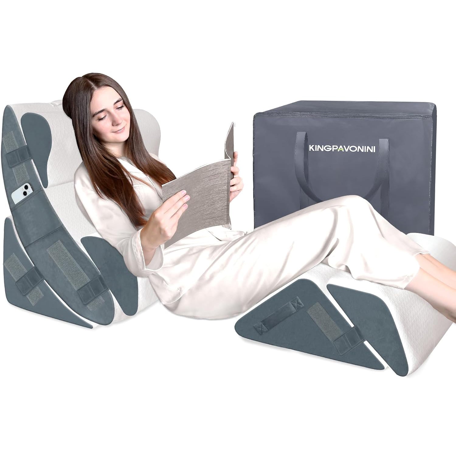 Lumbar Support Wedge Pillow Sleep 3D Adjustable Bed Cushion Waist Pillow  For Side Sleeper Lower Back Pain Relief