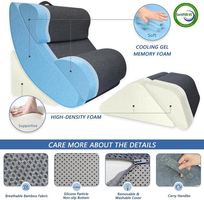 KingPavonini® 6PCS Orthopedic Bed Wedge Pillow for Sleeping (Gray, 24&