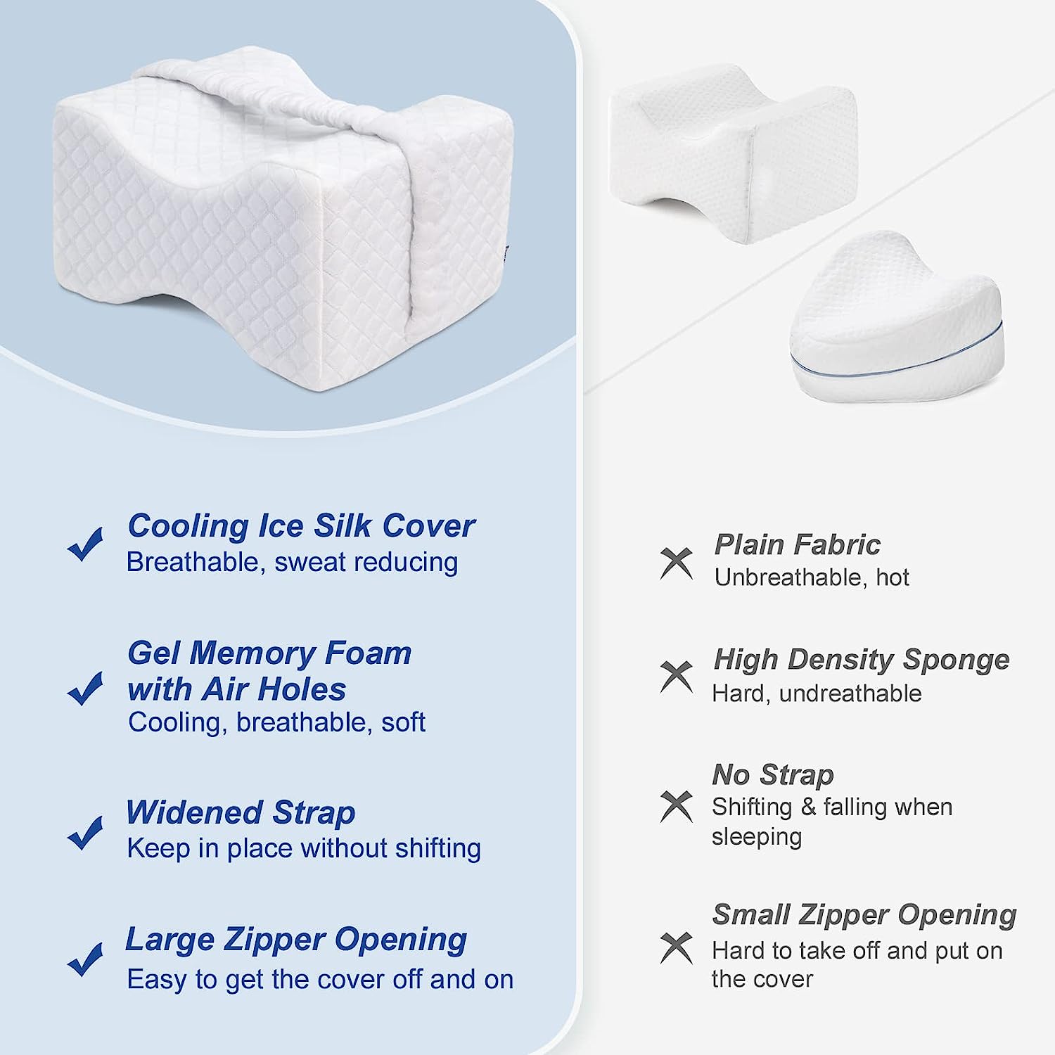 KingPavonini® Cooling Knee Pillow for Side Sleepers