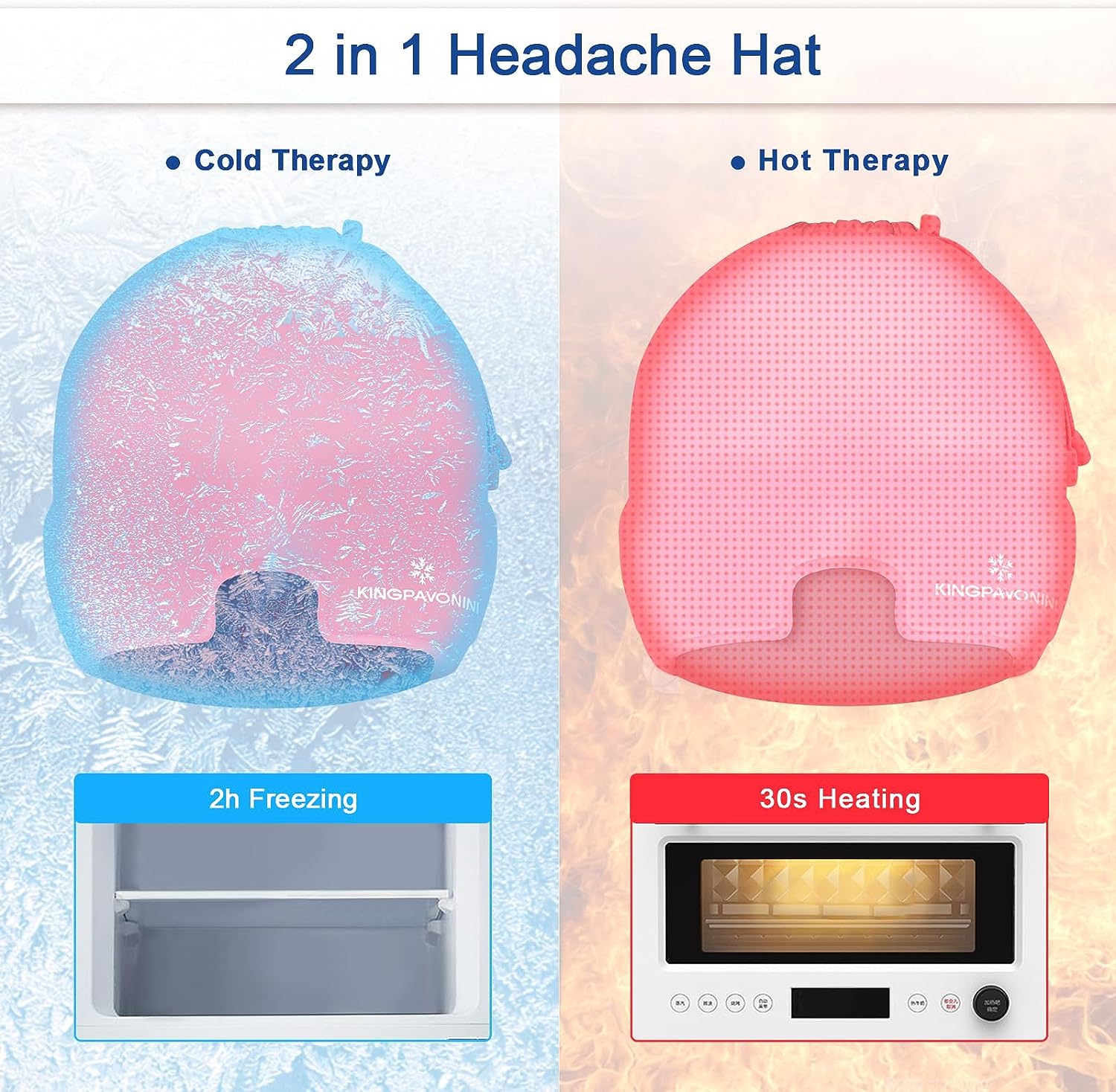 KingPavonini® Gel Ice Headache Hat for Migraine