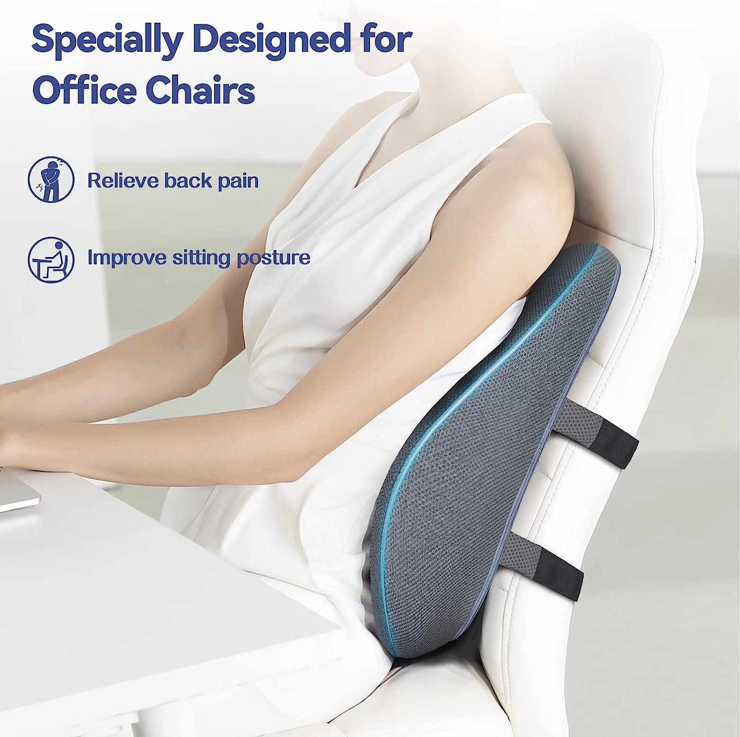 Lumbar Support Pillow for Bed: Memory Foam Bamboo Charcoal Cushion for  Lower Waist Pain or Back Pain Relief - Back Support Sleeping Pillow for  Sofa