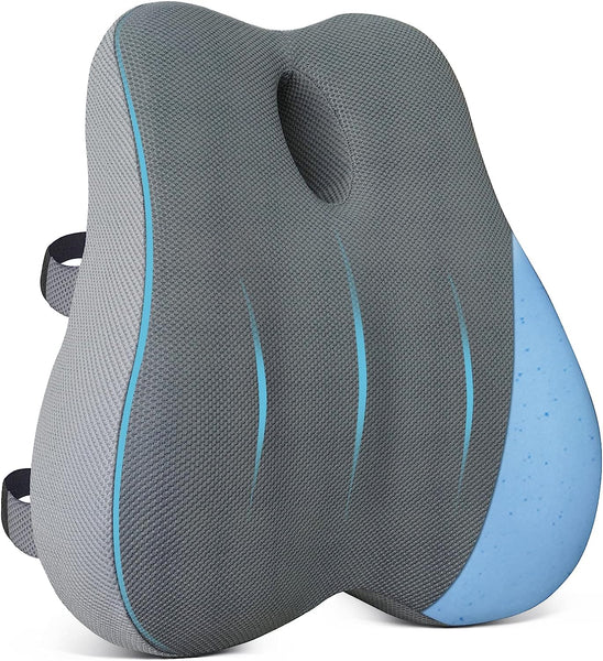 Grey Premium Lumbar Support Pillow Designed for Lower Back Pain