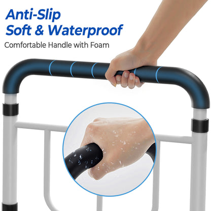 Bed Rails for Elderly Adults Safety - ASTM Approved 2026 Upgrade Adjustable Bed Cane with Non-Slip Ergonomic Handle &amp; Storage Pocket, Bed Railings for Seniors Load 400 LBS, Tool-Free, Model BM03-1