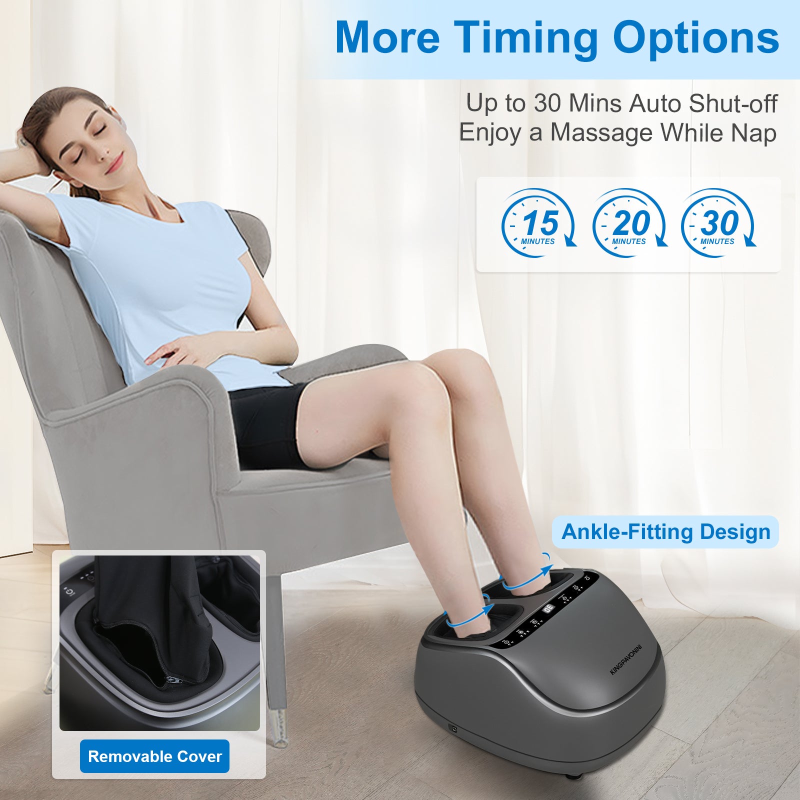 KingPavonini® Shiatsu Foot Massager Machine with Heat