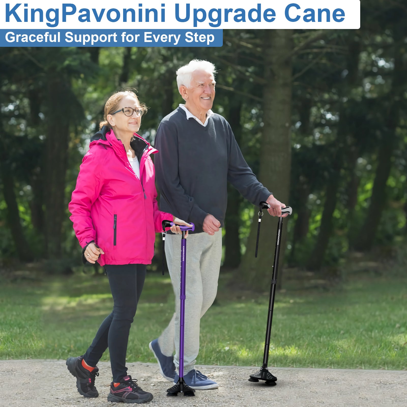 KingPavonini Walking Cane for Men Women Stability