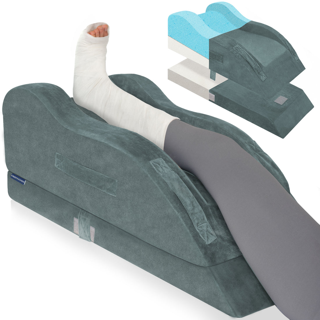 KingPavonini Adjustable Leg Elevation Pillows for After Surgery (Single Leg)