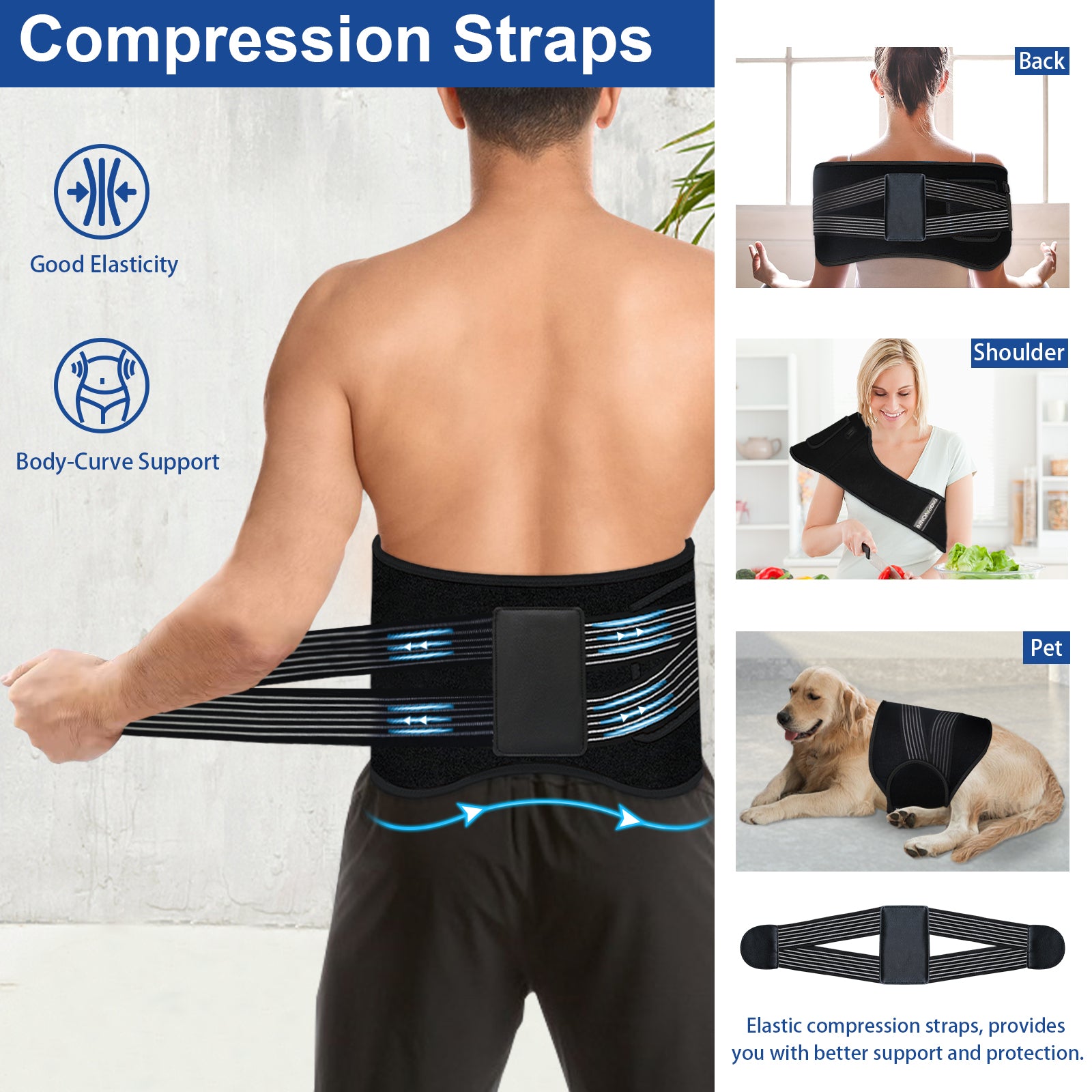 KingPavonini Red Light Therapy Belt, 140 LEDs 630/660/850nm Infrared Light Therapy with Compression Strap, Red Light Therapy for Body, Back, Shoulder &amp; Waist Comfort and Relief