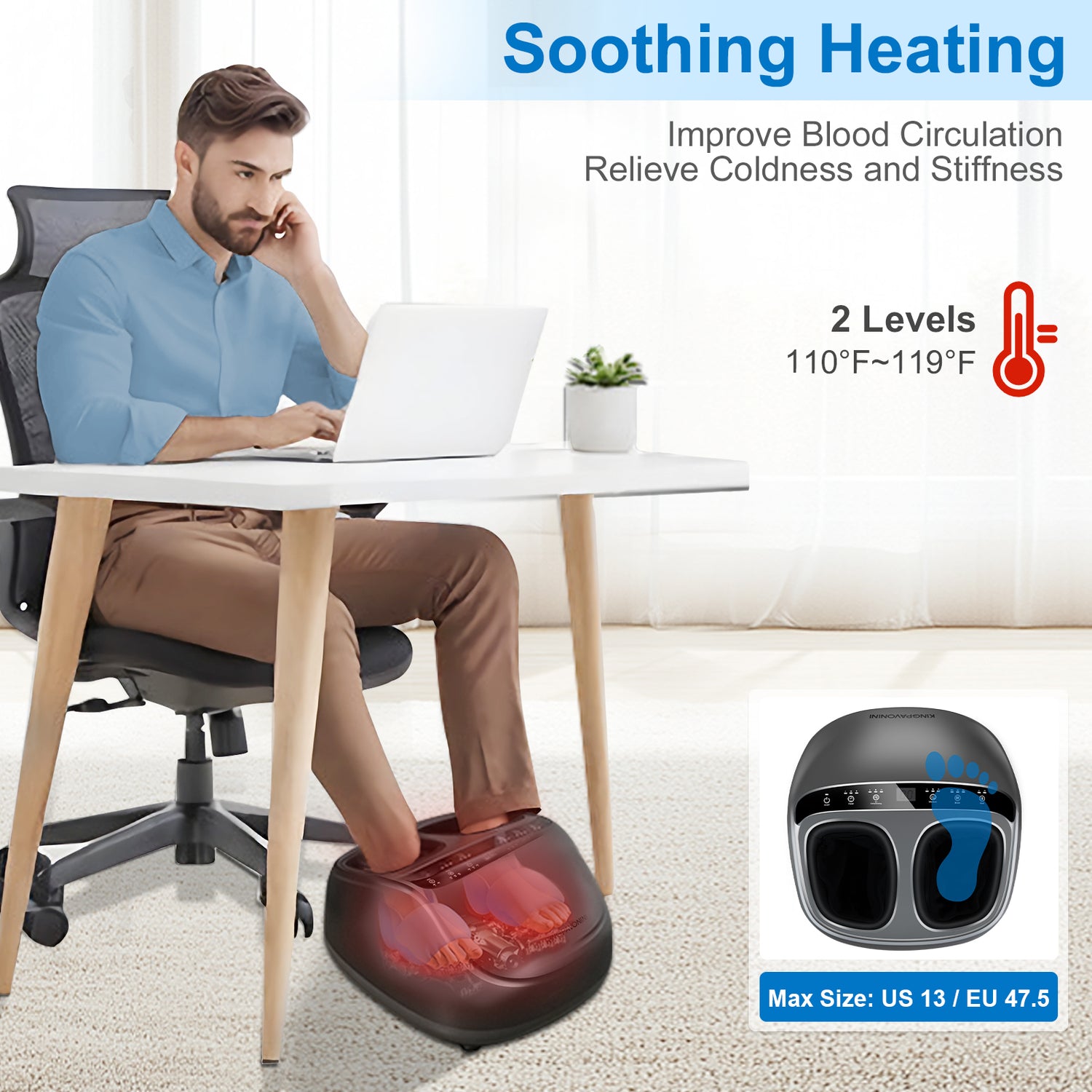 KingPavonini® Shiatsu Foot Massager Machine with Heat