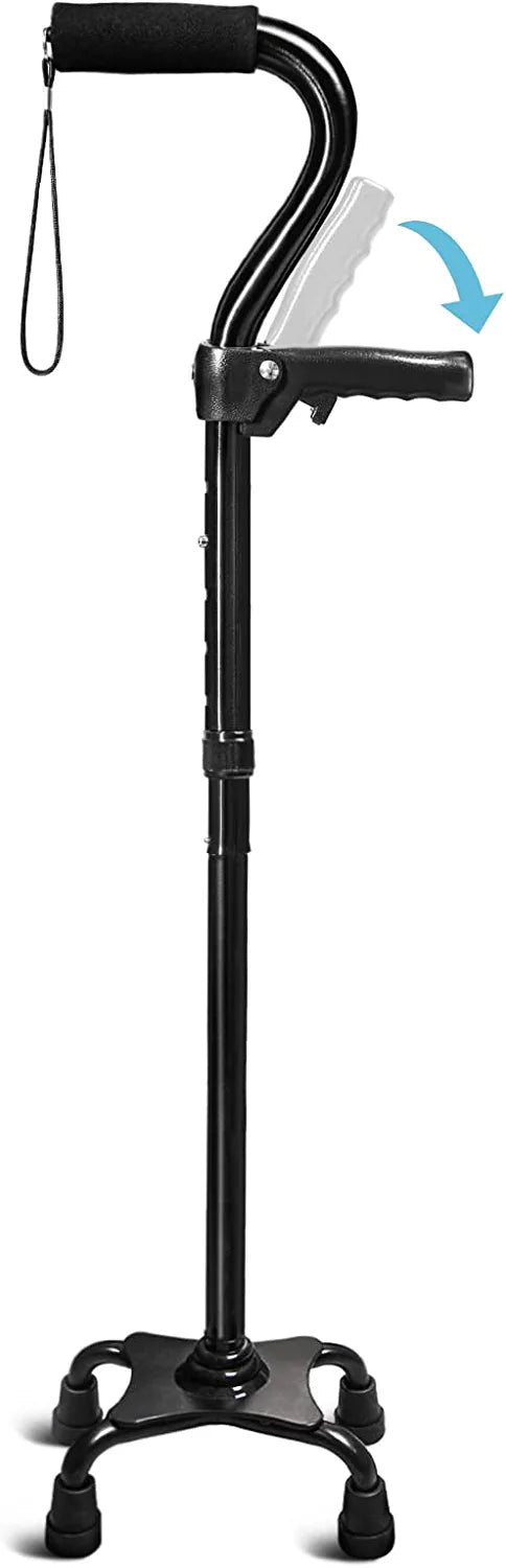 KingPavonini® Adjustable Walking Cane with 4-Pronged Base